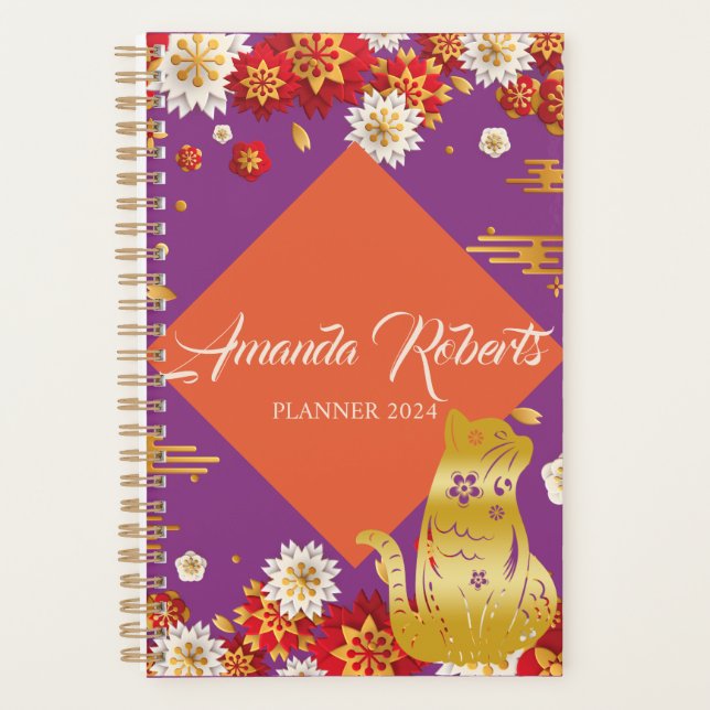 Year Of The Cat 2024 Flowers Planner (Front)