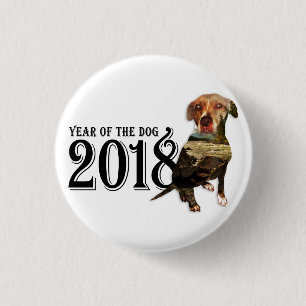 Year of the Dog 2018 Double Exposure 3 Cm Round Badge