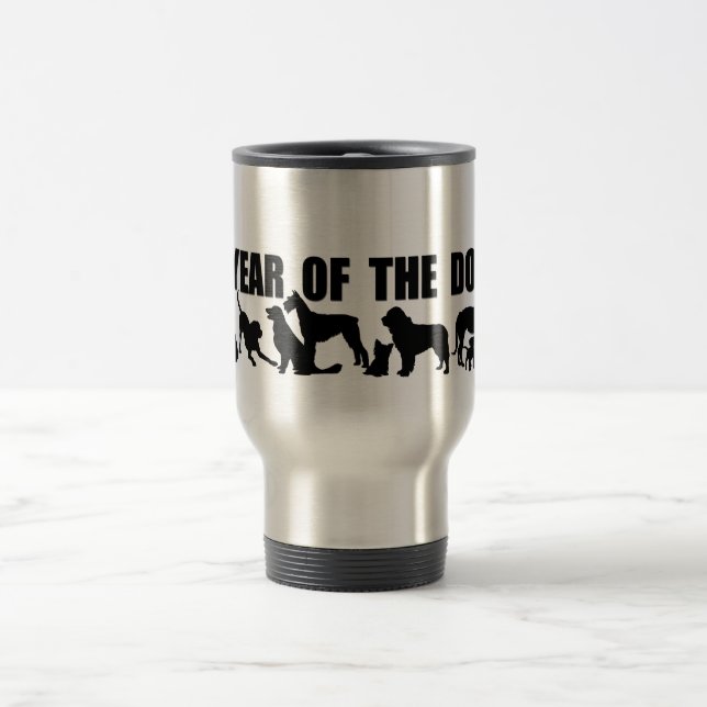 Year of the Dog Chinese Ideogram Symbol Travel Mug (Center)