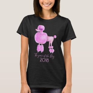 Year of the dog pink poodle dog t-shirt