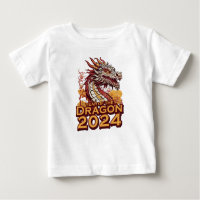 Year of the dragon 2024 baby white Shirts, Dragon