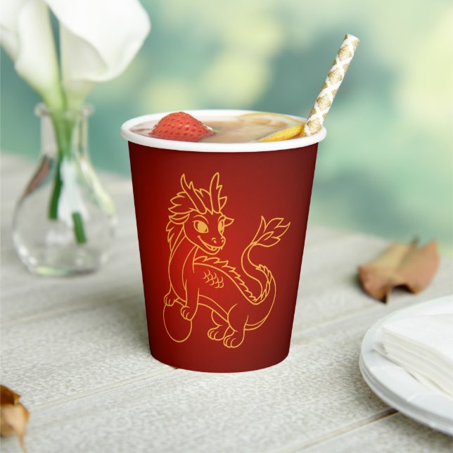 Year of the Dragon 2024 Chinese Zodiac Paper Cups (Insitu)