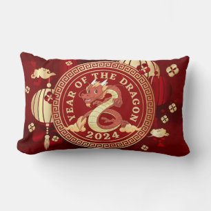 Year of the Dragon 2024 Chinese Zodiac Sign Lumbar Cushion