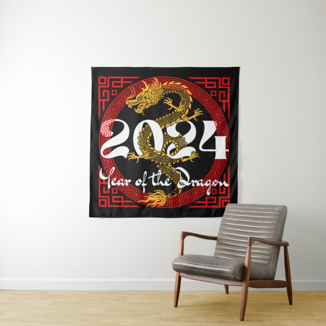 Year of the Dragon 2024 Chinese zodiac Tapestry (In Situ)