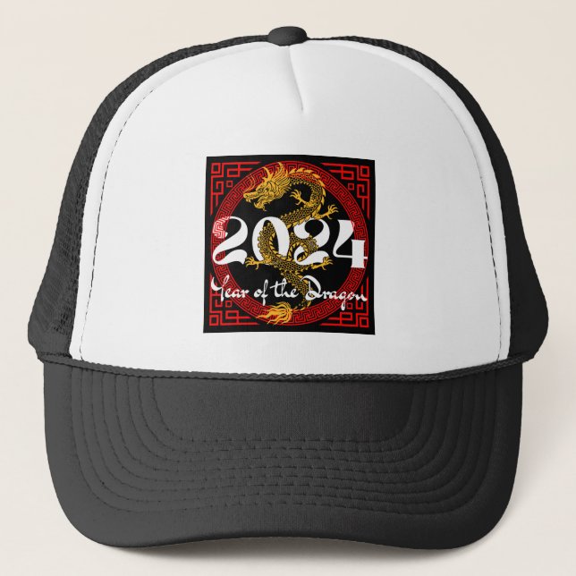 Year of the Dragon 2024 Chinese zodiac Trucker Hat (Front)
