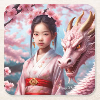Year of the Dragon 2024 - Girl between Kirschblü