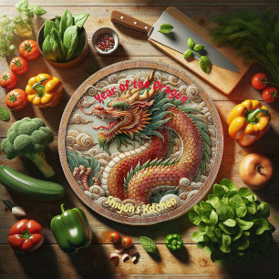 'Year of the Dragon 2024' Traditional Ceramic Tile Cutting Board