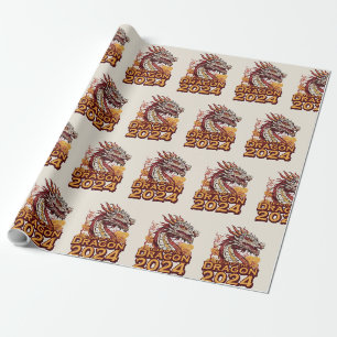 Year of the dragon 2024 wrapping papers, Dragon Paper