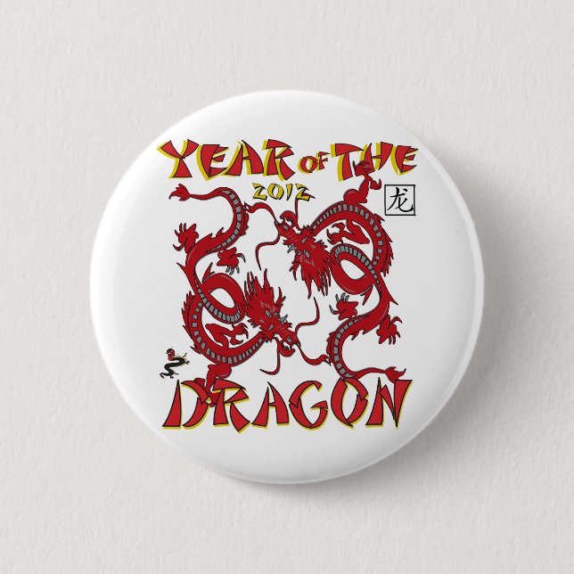 Year Of The Dragon 6 Cm Round Badge (Front)