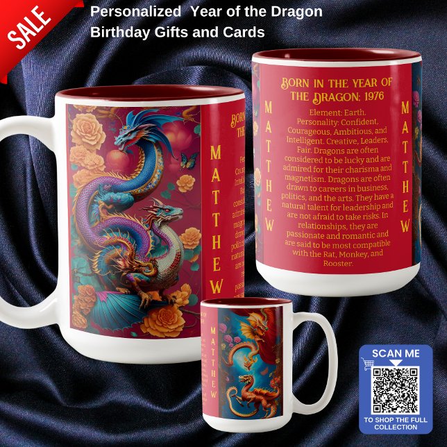 Year of The Dragon Birth Year Chinese Meaning  Two-Tone Coffee Mug (Creator Uploaded)