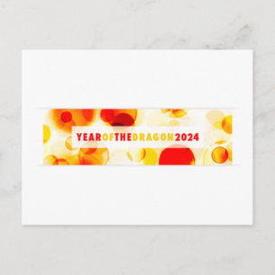 year of the dragon bokeh holiday postcard