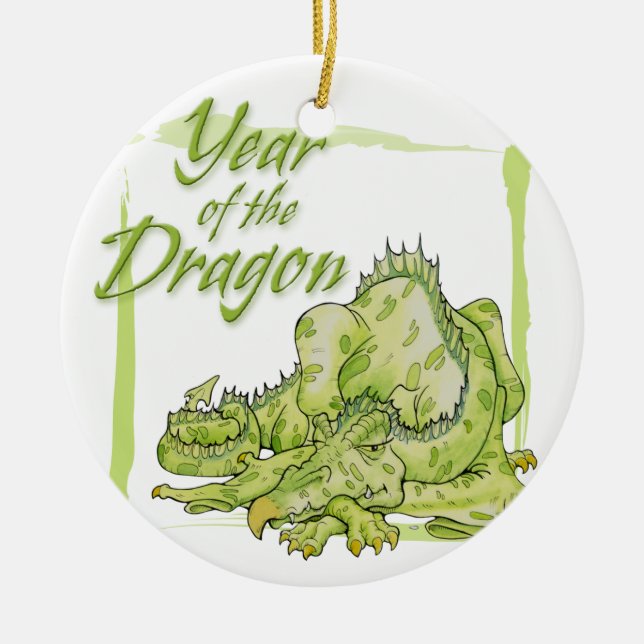 Year of the Dragon Ceramic Ornament (Front)