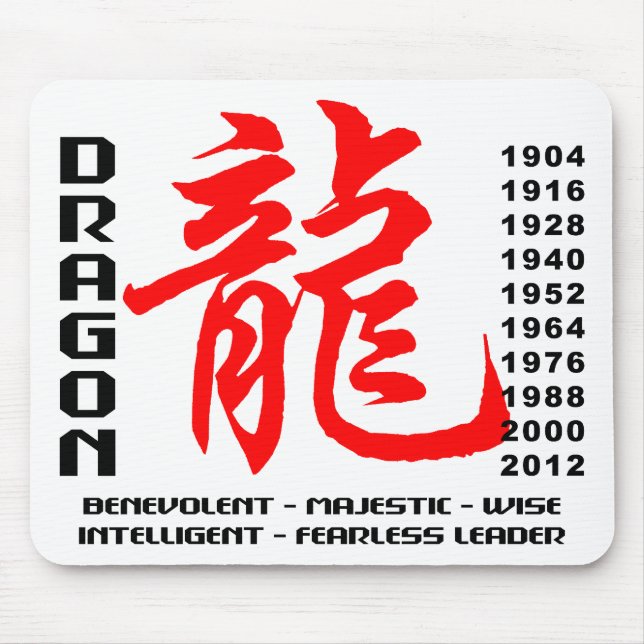 Year of The Dragon Characteristics Mouse Pad (Front)
