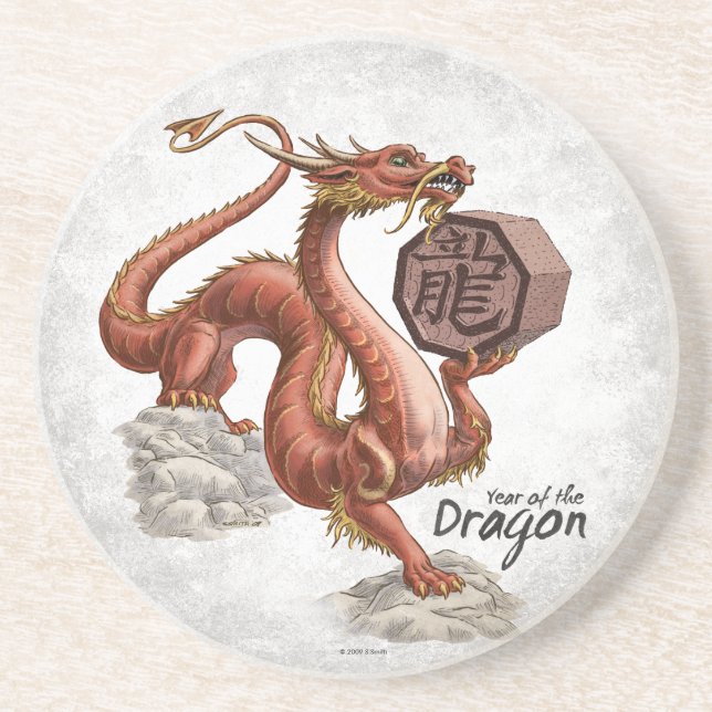 Year of the Dragon Chinese Zodiac Art Coaster (Front)