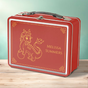 Year of the Dragon Chinese Zodiac Metal Lunch Box