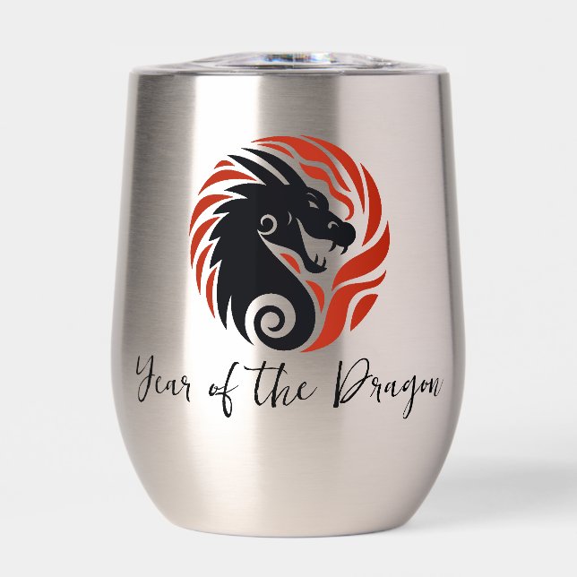 Year of the Dragon Design Thermal Wine Tumbler (Front)
