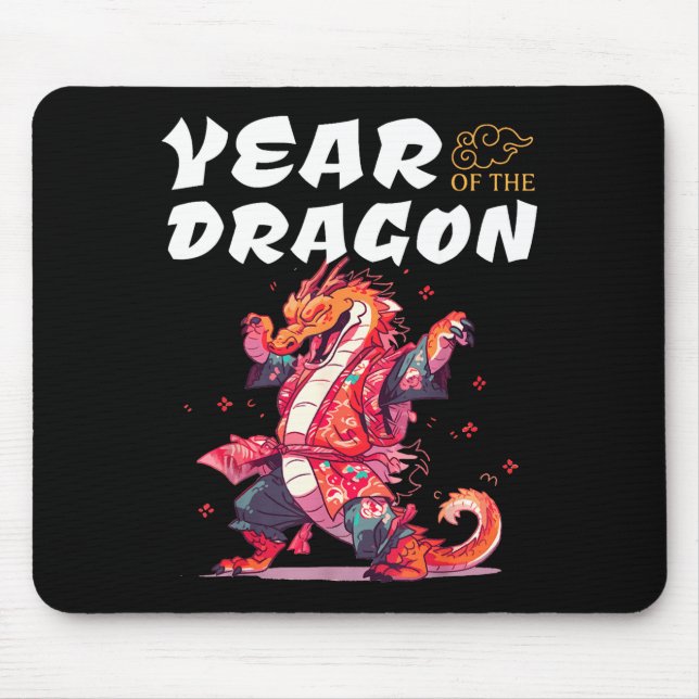 Year Of The Dragon Funny Dragons Chinese Zodiac Si Mouse Pad (Front)