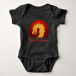 YEAR OF THE DRAGON GOLD RED BABY BODYSUIT