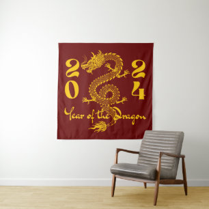 Year of the Dragon Gold Tapestry