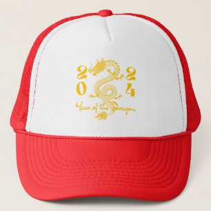 Year of the Dragon Gold Trucker Hat