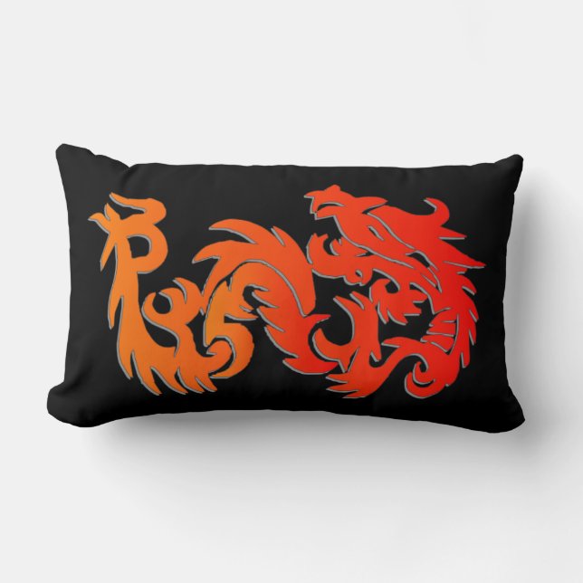 Year of the Dragon Lumbar Throw Pillow (Front)
