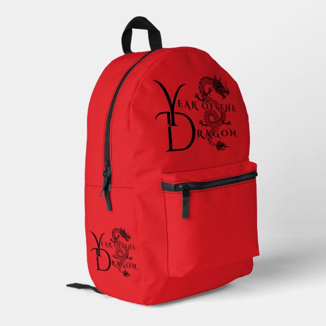 Year of the dragon printed backpack (Back Corner Left)