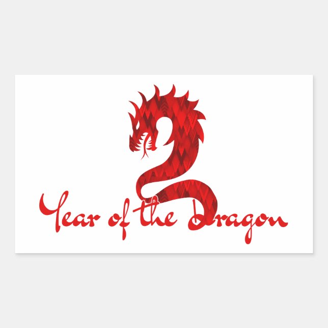 YEAR OF THE DRAGON  RECTANGULAR STICKER (Front)