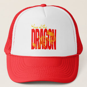Year of the Dragon Red Gold Trucker Hat