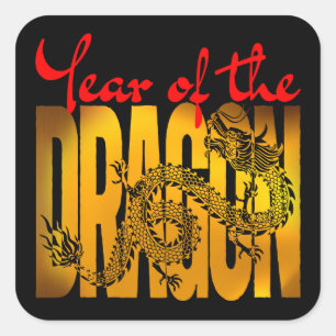 Year of the Dragon Square Sticker