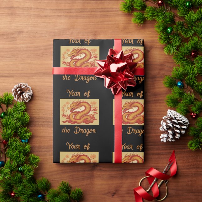 Year of the Dragon Wrapping Paper (Holiday Gift)