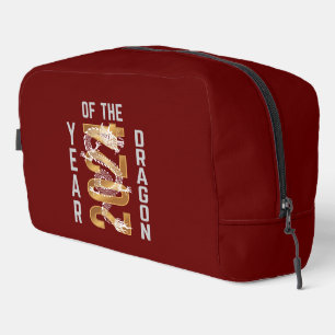 Year of the Dragon Year 2024 White Grey Gold Dopp Kit