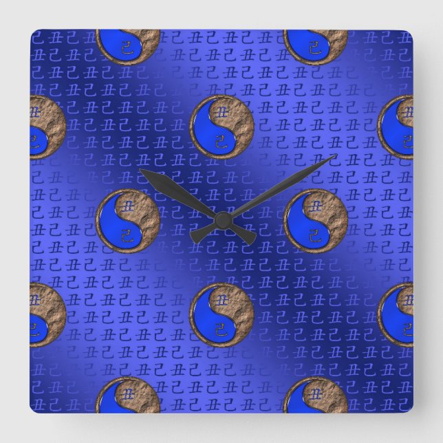 Year of the Earth Ox Square Wall Clock (Front)
