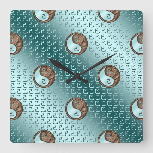 Year of the Earth Snake Square Wall Clock (Front)