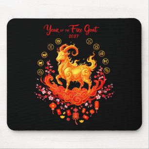 Year of the fire goat 2027 chinese lunar new year mouse pad