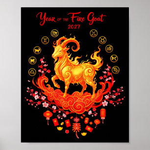 Year of the fire goat 2027 chinese lunar new year poster