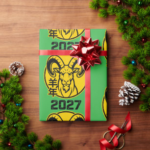 Year Of The Fire Goat 2027 Chinese New Year Wrapping Paper
