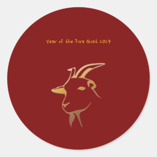 Year of the Fire Goat 2027 Classic Round Sticker