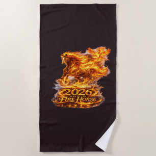 Year of the Fire Horse 2026 Beach Towel