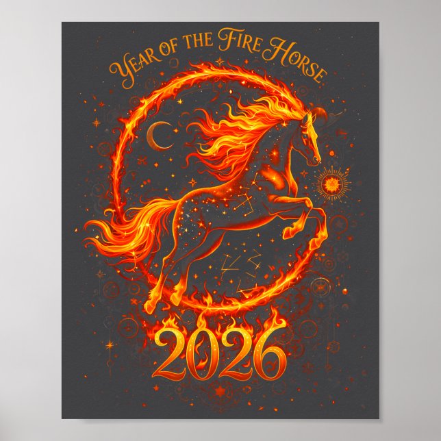 Year Of The Fire Horse 2026 Chinese New Year  Poster (Front)
