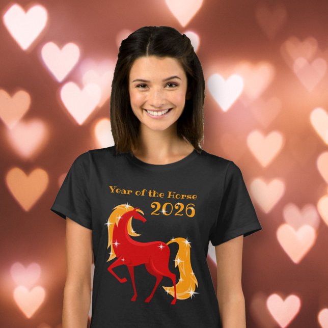 Year of the Fire Horse 2026 Chinese Zodiac Women's T-Shirt (Creator Uploaded)