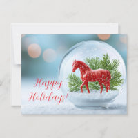 Year of the Fire Horse 2026: Festive Snow Globe