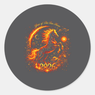 Year Of The Fire Horse 2026 Lunar Chinese New Year Classic Round Sticker