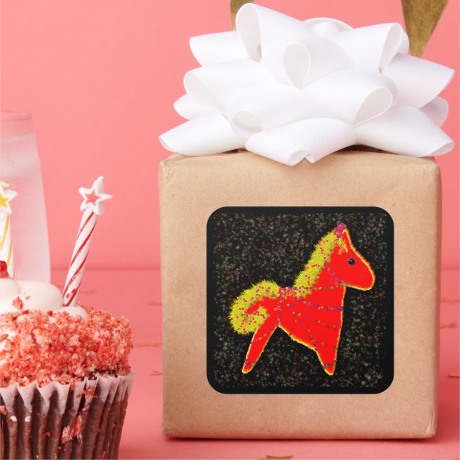 Year of the Fire Horse Chinese Lunar New Year Square Sticker (Party)