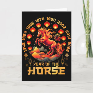 Year Of The Fire Horse Chinese New Year 2026 Decor Card