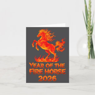 Year Of The Fire Horse, Chinese Zodiac Lunar New Y Card