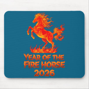 Year Of The Fire Horse, Chinese Zodiac Lunar New Y Mouse Pad