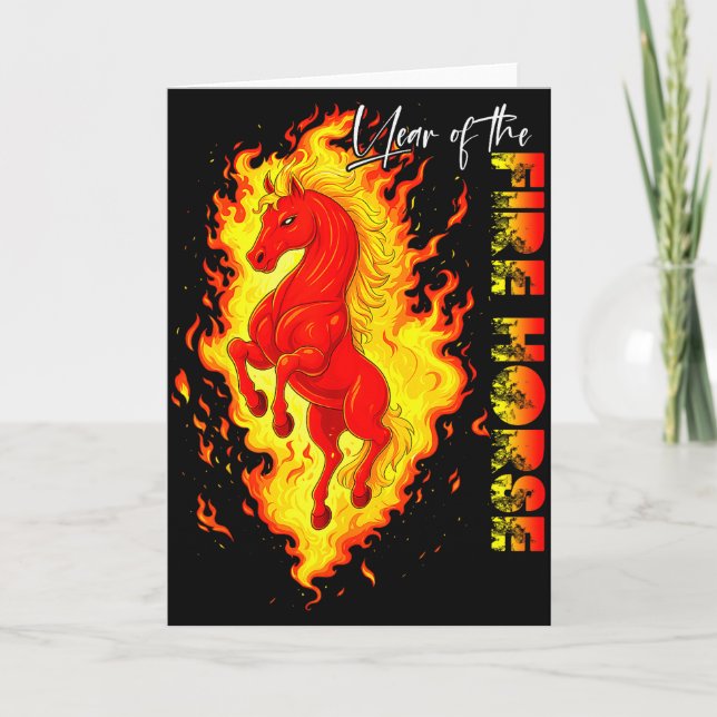 Year Of The Fire Horse Happy Chinese Lunar New Yea Card (Front)