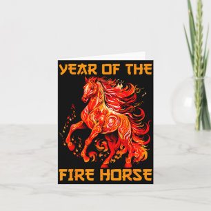 Year Of The Fire Horse Happy Chinese Lunar New Yea Card