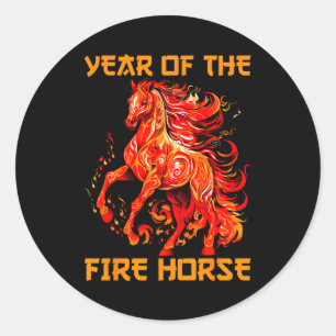 Year Of The Fire Horse Happy Chinese Lunar New Yea Classic Round Sticker
