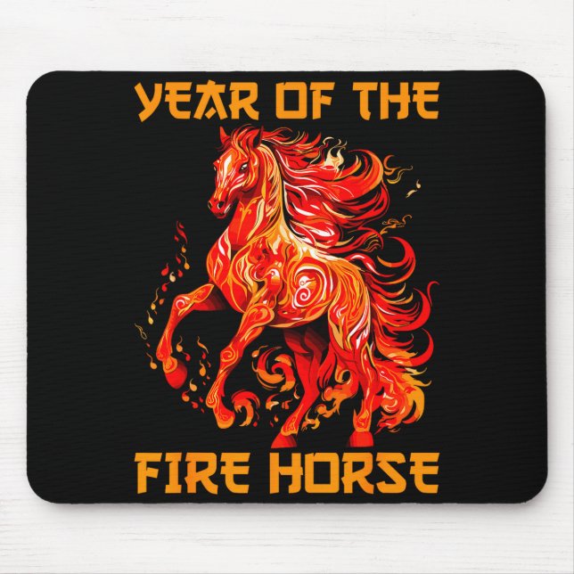 Year Of The Fire Horse Happy Chinese Lunar New Yea Mouse Pad (Front)